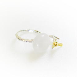 ◂READ眩しい宝贝赤ちゃんGood Night | White Jade 925 Silver Ring 3枚目の画像