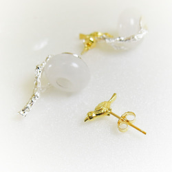 ◂READ Dazzling宝贝Baby。グッドナイト| White Jade 925 Silver Earrings 4枚目の画像