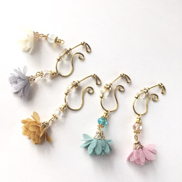 ＊送無＊chiffon flower ピアス/イヤリング 2枚目の画像