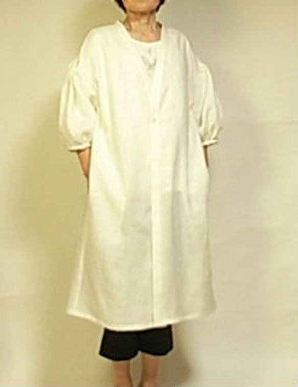 ふんわり袖のハオル　カーディガン/リネン 4枚目の画像