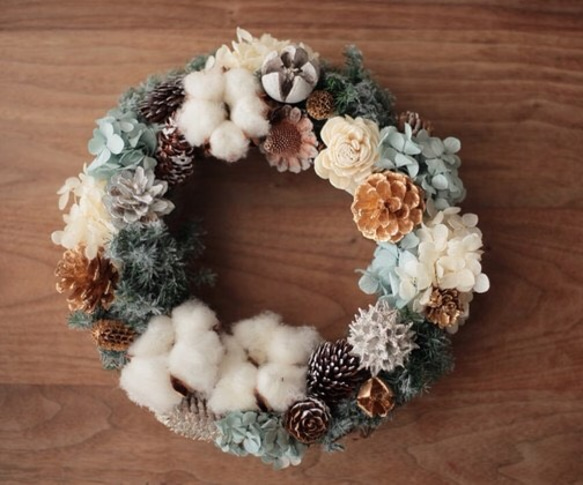 Christmas wreath〜white&blue❇︎Mサイズ 2枚目の画像