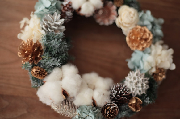 Christmas wreath〜white&blue❇︎Mサイズ 3枚目の画像