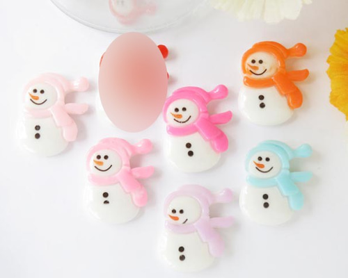 カラフル帽子雪だるま 6色セット デコパーツ fraise 通販