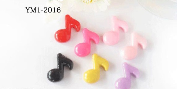 種類色々♪カラフル音符♪YM1-2016　　７色セット 1枚目の画像