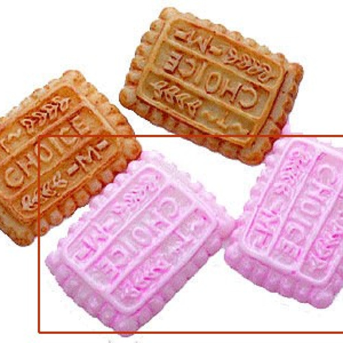 いろいろクッキー　1枚～ クラシック クッキー ピンク 長方形☆10個 デコパーツ fraise