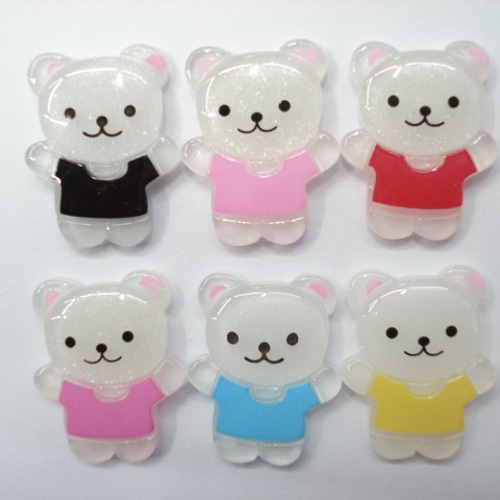 透明熊 白くまXX64♪♪ 6色セット デコパーツ fraise 通販