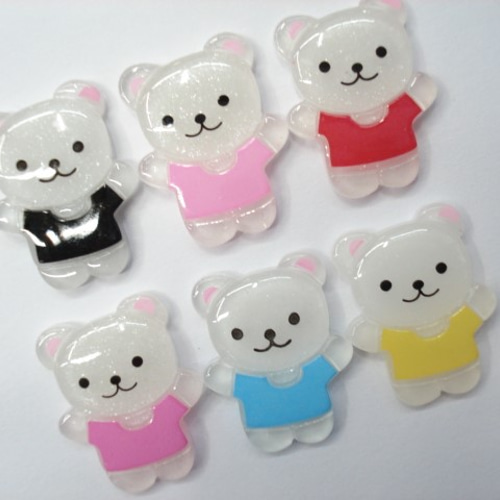 透明熊 白くまXX64♪♪ 6色セット デコパーツ fraise 通販