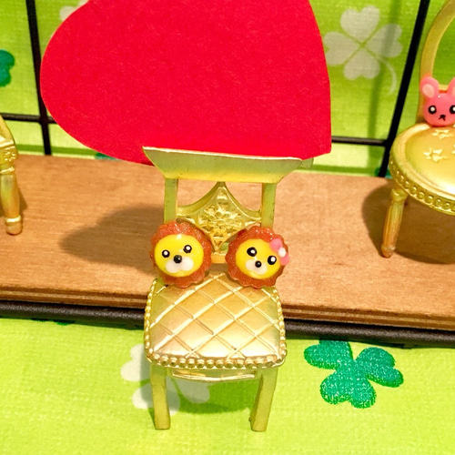ライオンの3Dネイルパーツ 2個セット 動物ハンドメイド2016