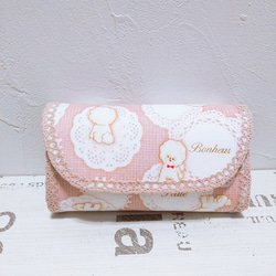 送料無料♡ビションフリーゼのミニ財布(ピンク) 1枚目の画像