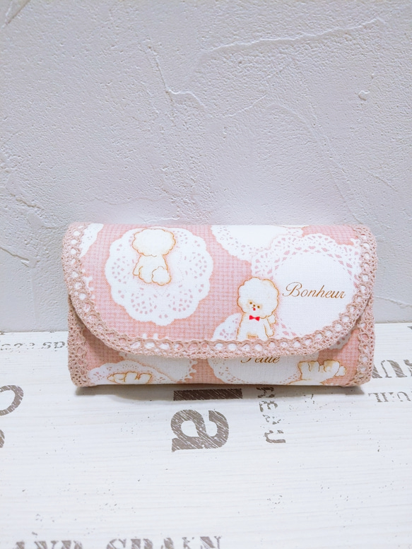 送料無料♡ビションフリーゼのミニ財布(ピンク) 1枚目の画像
