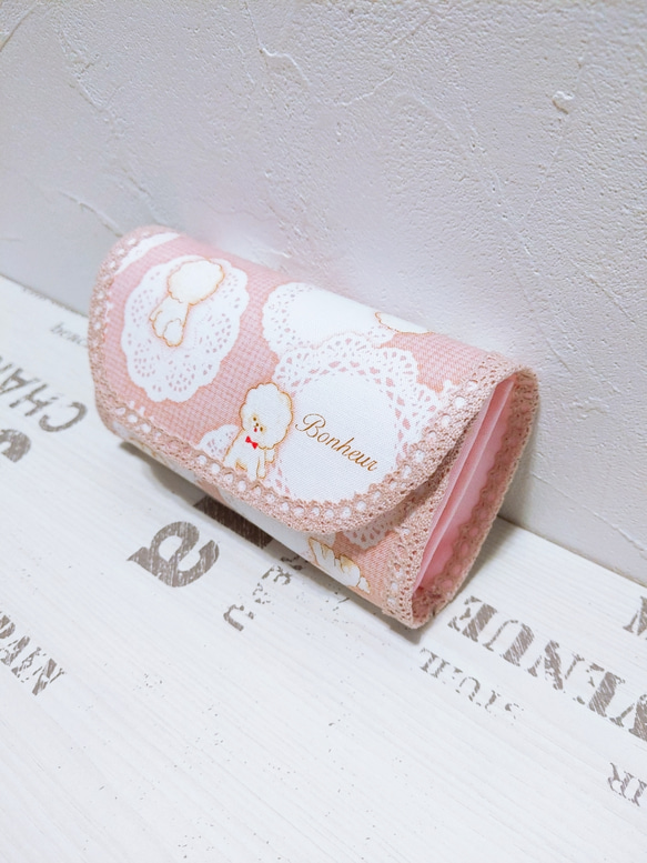 送料無料♡ビションフリーゼのミニ財布(ピンク) 3枚目の画像