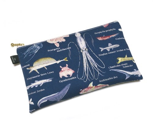 【鮮やかな魚♪】夏の装いに楽しさを☆ HERMES ポーチ エルメスポーチ 魚 白/オレンジ レディース キャンバス ポーチ
