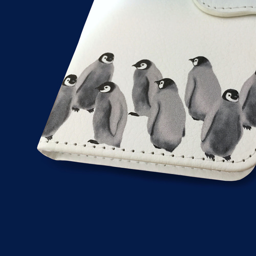 皇帝ペンギン(ひな)の 手帳型スマホケース デザイン 皇帝