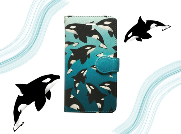 【Harper & Blake】UK発！手帳型スマホケース Orca/シャチ Harper & Blake】UK発!手帳型スマホケース Orca/シャチ (Harper