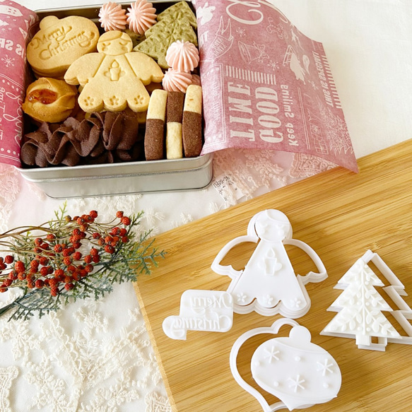 【クリスマスクッキースタンプ４点セット】クッキー型、クッキーカッター 1枚目の画像