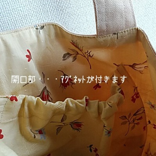 花刺繍（手刺繍）の手提げバッグ ”春野” トートバッグ 手仕事ば