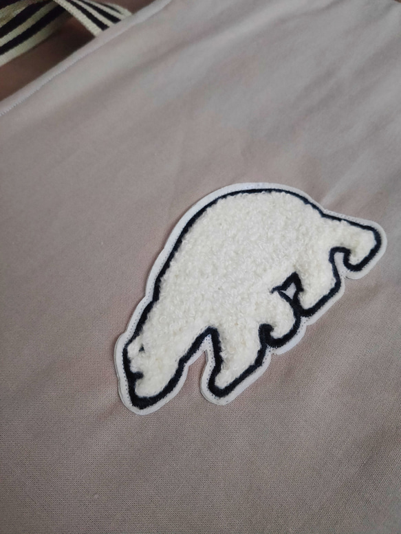 レッスンバッグ　くま×ギンガムチェックキルティング（ブラック） 4枚目の画像