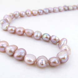 Natural Stone Beads /淡水パールビーズ【Potato Purple Pink 8~9mm】 ８個 2枚目の画像