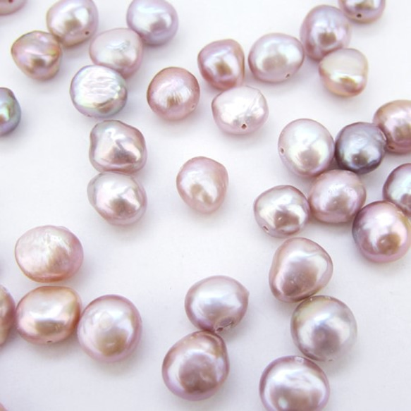 Natural Stone Beads /淡水パールビーズ【Potato Purple Pink 8~9mm】 ８個 4枚目の画像