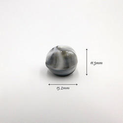 マーブルラウンドビーズ（Gray Marble）8個セット 4枚目の画像