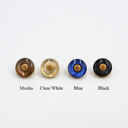 メタルミニシャンクボタン　10mm【Flower core /Blue】4個 5枚目の画像