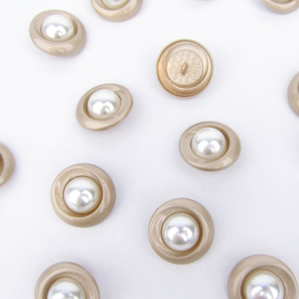 パールメタル シャンク ボタン　25mm【Pearl gold metal】3個 2枚目の画像