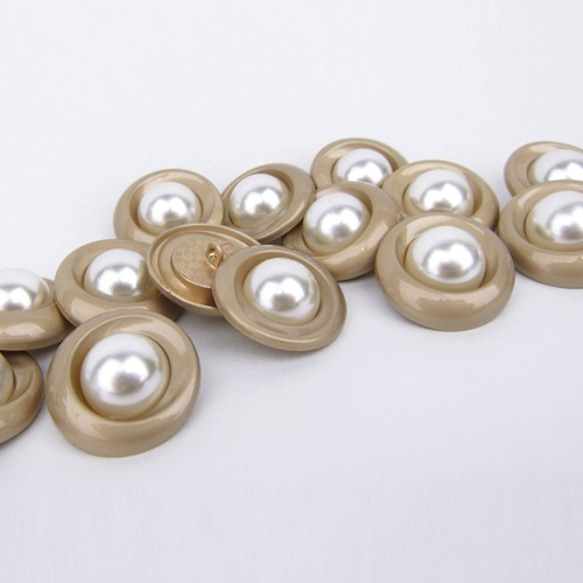 パールメタル シャンク ボタン　25mm【Pearl gold metal】3個 4枚目の画像