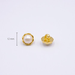 パールミニシャンクボタン 12mm【Relief Edge / Pearl & Gold 】 10個 3枚目の画像