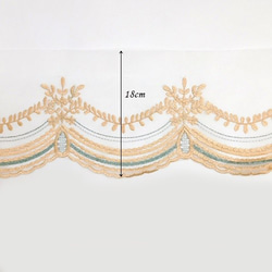 ワイド刺繍レーストリム【 Classic leaf arch 】18cm×1m 4枚目の画像