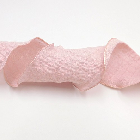 リンクルフリルリボン（Pink / ピンク） 40mm ×1ｍ 3枚目の画像
