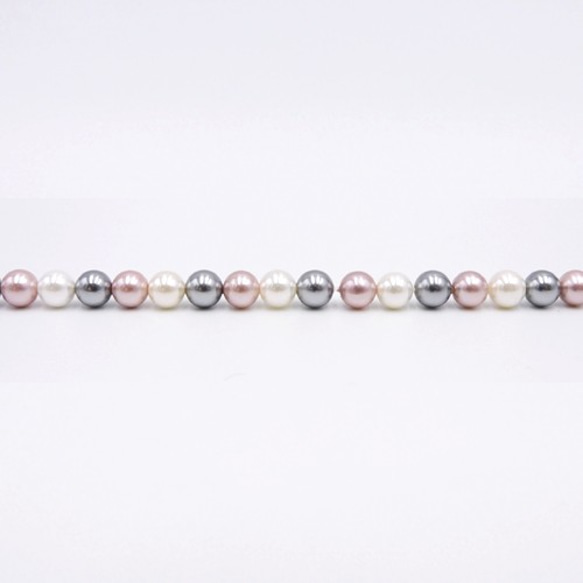 Natural Shell Pearl Beads / ラウンドパールビーズ【 3color mix / 6mm】12個 2枚目の画像