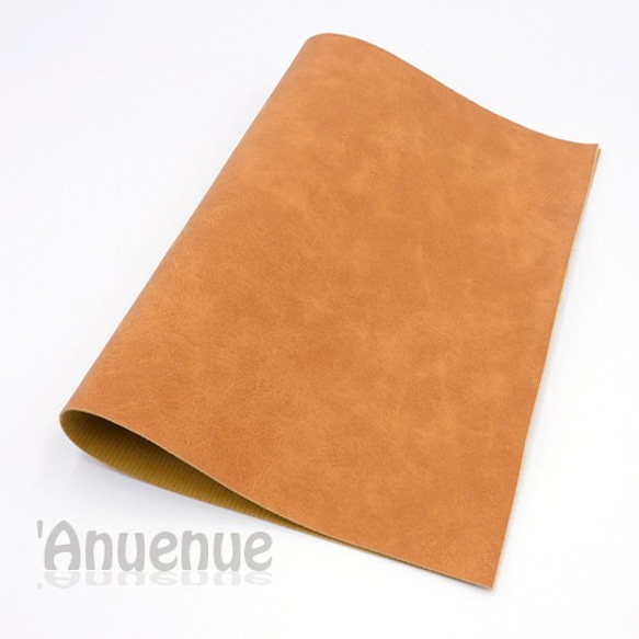 フェイクレザーフェルト A4（ Brown / Stone wash ） 生地 'Anuenue