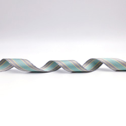 WAVE エッジ サテン ストライプリボン（ Silver & Mint Green ） 25mm ×1ｍ 3枚目の画像