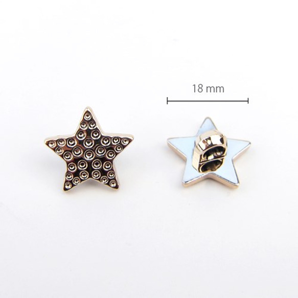 ローズゴールド シャンクボタン18mm 【STAR/スター】 4個 2枚目の画像