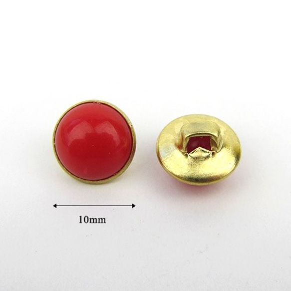 ミニシャンクボタン 10mm【CANDY/ RED】 10個 3枚目の画像