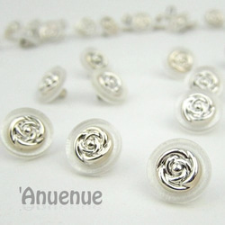 ミニシャンクボタン 12mm【Gold Rose / White】 10個 1枚目の画像