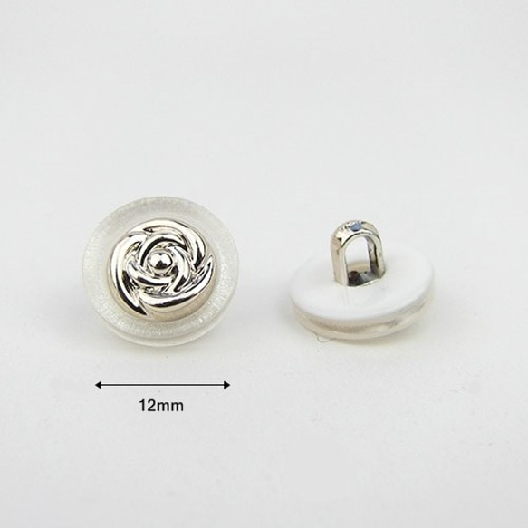 ミニシャンクボタン 12mm【Gold Rose / White】 10個 4枚目の画像