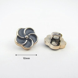 ミニシャンクボタン 10mm【Flower / Gray】 10個 4枚目の画像