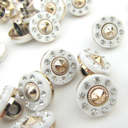 ミニシャンクボタン 11.5mm【Rhinestone / White】 6個 5枚目の画像