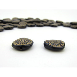 アンティークデザイン Black Acrylic Beads 【Gold SUN】10個 4枚目の画像