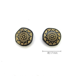 アンティークデザイン Black Acrylic Beads 【Gold SUN】10個 5枚目の画像