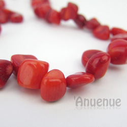 Natural Stone Beads /赤珊瑚ビーズ【Red Coral 5x6〜6x8mm】 20個 1枚目の画像