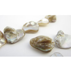 Natural Stone Beads /ホワイトシェルビーズ【Freeform 9-13~13x18mm 】 5個 4枚目の画像
