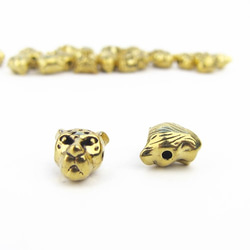 アニマルメタルビーズ 9mm×10mm【 Gold leopard 】5個 3枚目の画像