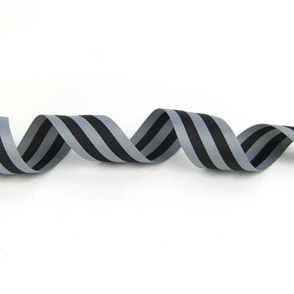 上質スムースタッチリボン（Stripe /Gray x Black）45mm×1m 2枚目の画像