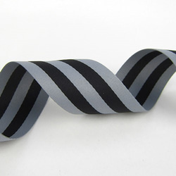 上質スムースタッチリボン（Stripe /Gray x Black）45mm×1m 3枚目の画像