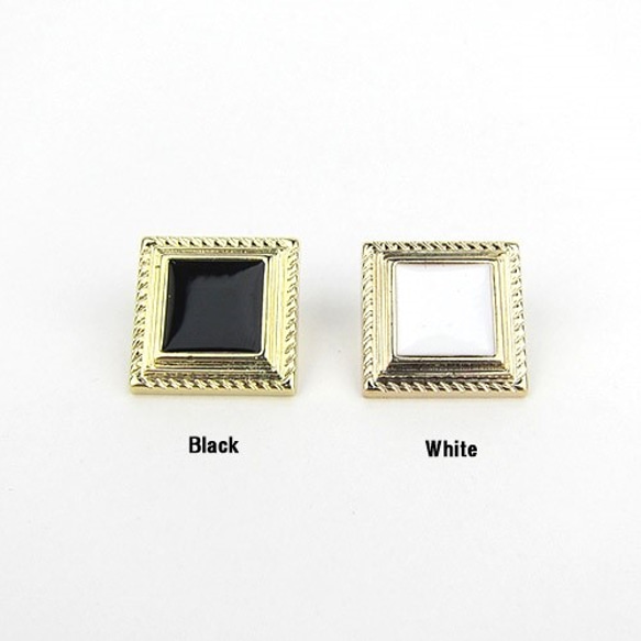 シャンクボタン　18mm【Antique square / Black】4個 5枚目の画像