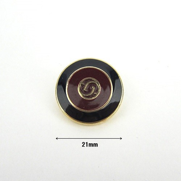 メタルシャンクボタン　21mm【Retro GG design 】3個 4枚目の画像