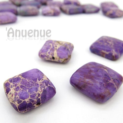 天然石 Jasper square beads 18ｘ18mm【 Purple 】 2個 1枚目の画像