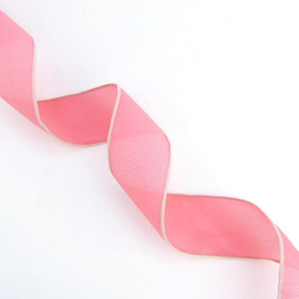 コットンオーガンジーホワイトエッジリボン（Pink ピンク）40mm×1ｍ 2枚目の画像